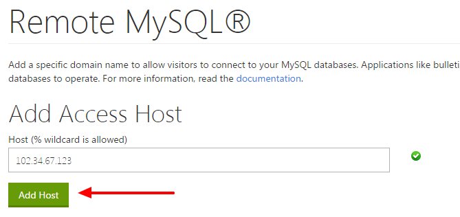 Enable remote MySQL cPanel